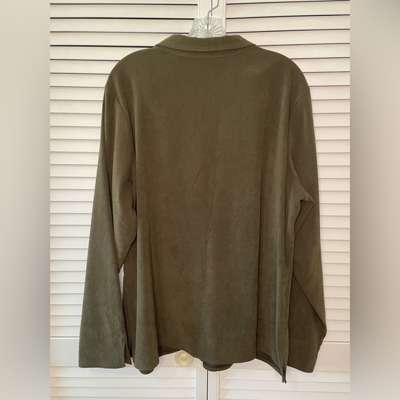 Coldwater Creek Women’s Shirt Skirt Matching Set Size XL 18 Olive Embroidered - Picture 13 of 16